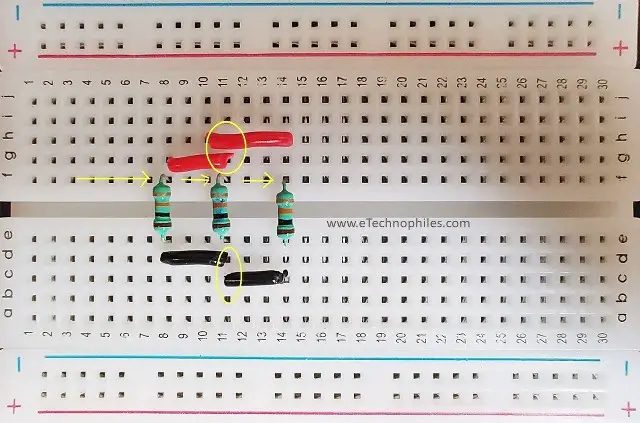 Alternate way to make parallel circuit on a breadboard