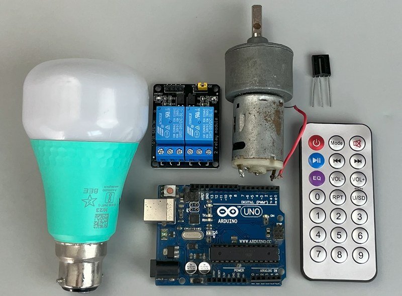 Components for Home automation project using IR remote with Arduino