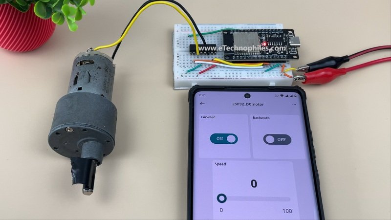 Bidirectional DC motor control via internet