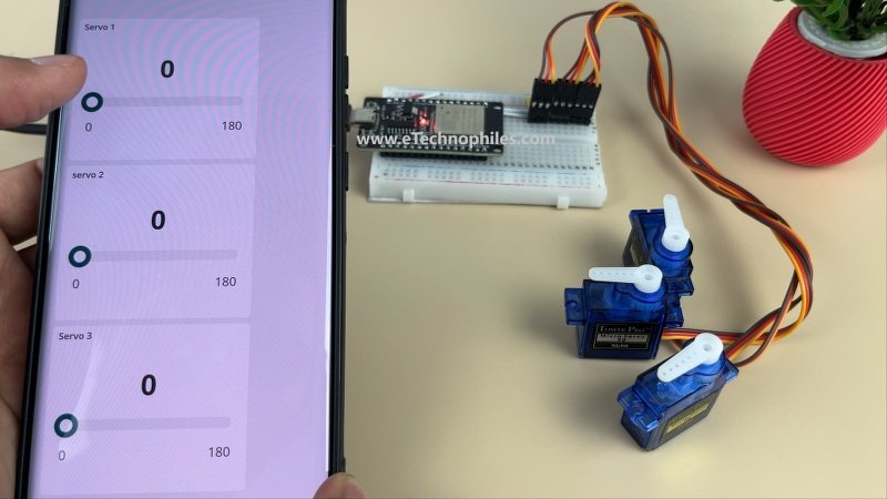 Controlling three servos via web