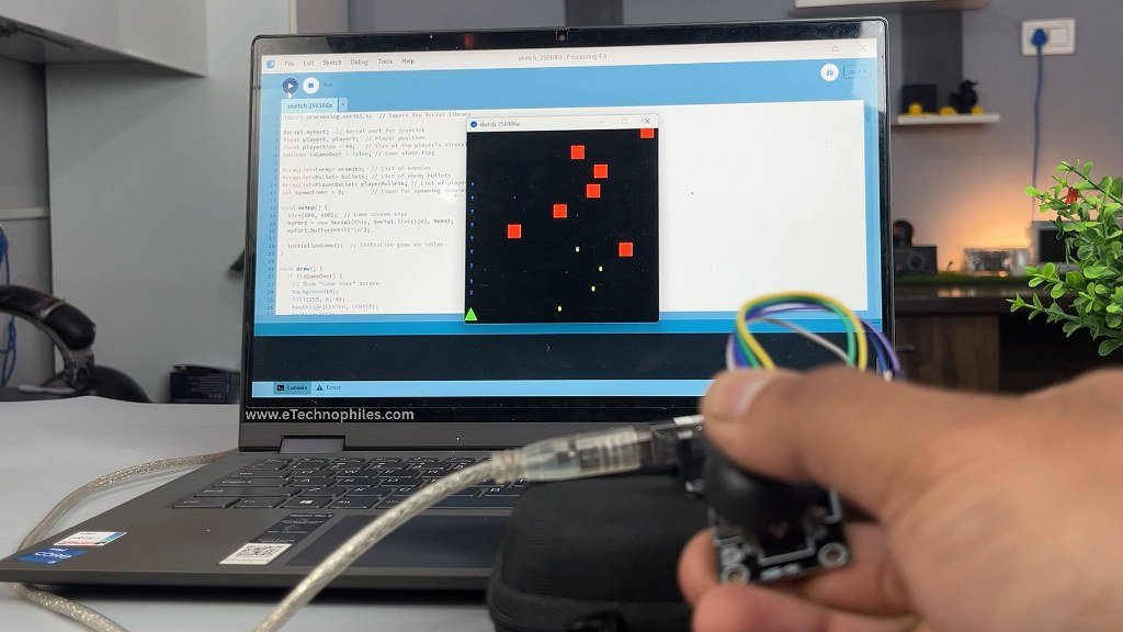 Simple galaxy fighter game project using processing and Arduino IDE