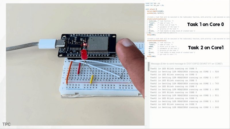 Using both cores on ESP32